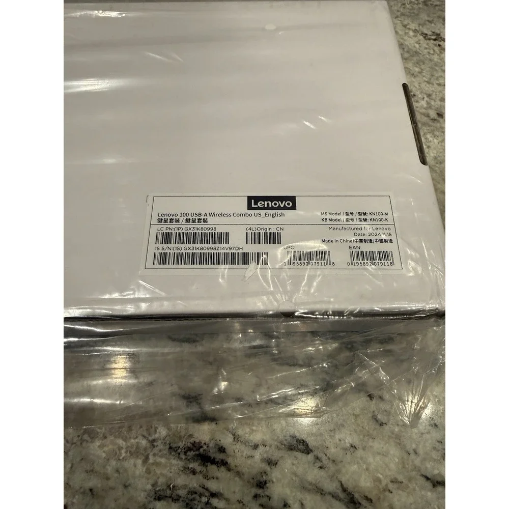 Lenovo 100 Wireless Keyboard and Mouse Combo – Cordless Set USB Black New